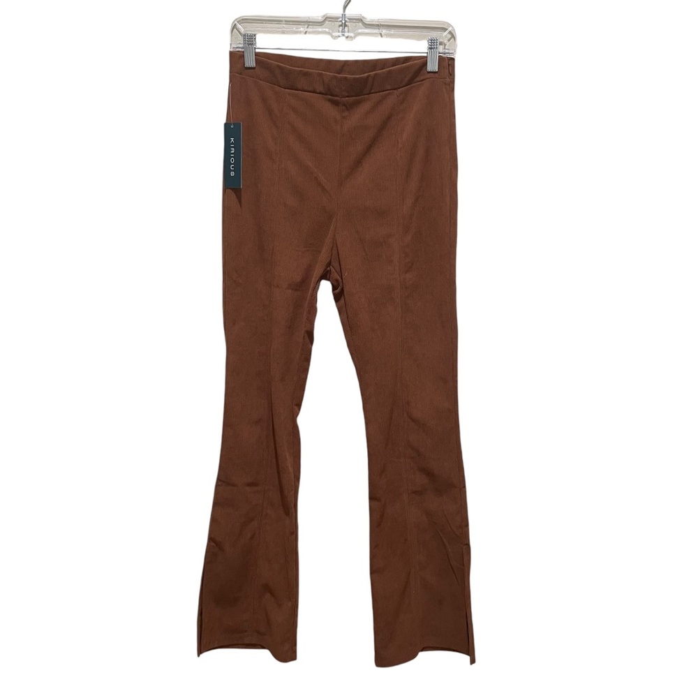 Kirious High Waisted Flare Knit Pants Leggings Brown Tan Size Medium